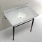 Fauceture KVPB3622M80 36" Console Sink with Brass Legs (8-Inch, 3 Hole), Marble White/Matte Black KVPB3622M80 - alternate 6